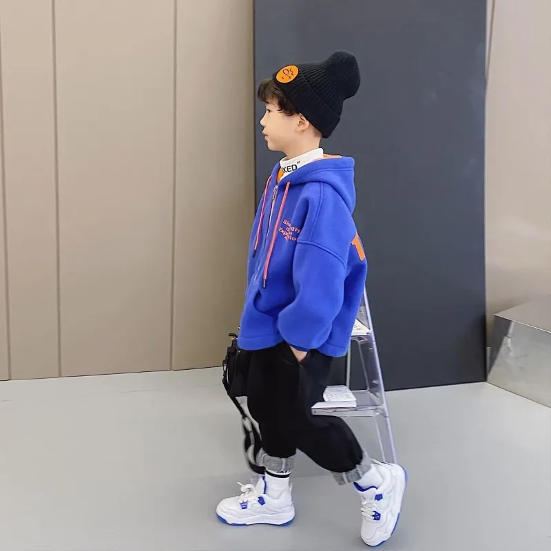 

Kids Boys & Girls Mid-Large Size Autumn Winter New Arrival Stylish Fleece Coat - Warm Fleece-Lined Jacket for Children