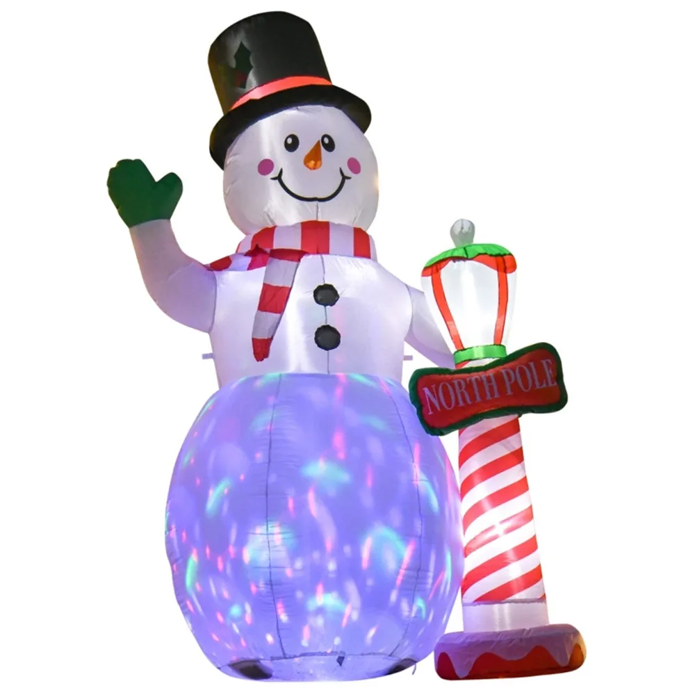 8ft Christmas Inflatables Yard Decorations, Upgrade Snowman Xmas Inflatable with Rotating LED Lights for Indoor Outdoor Yard Gar