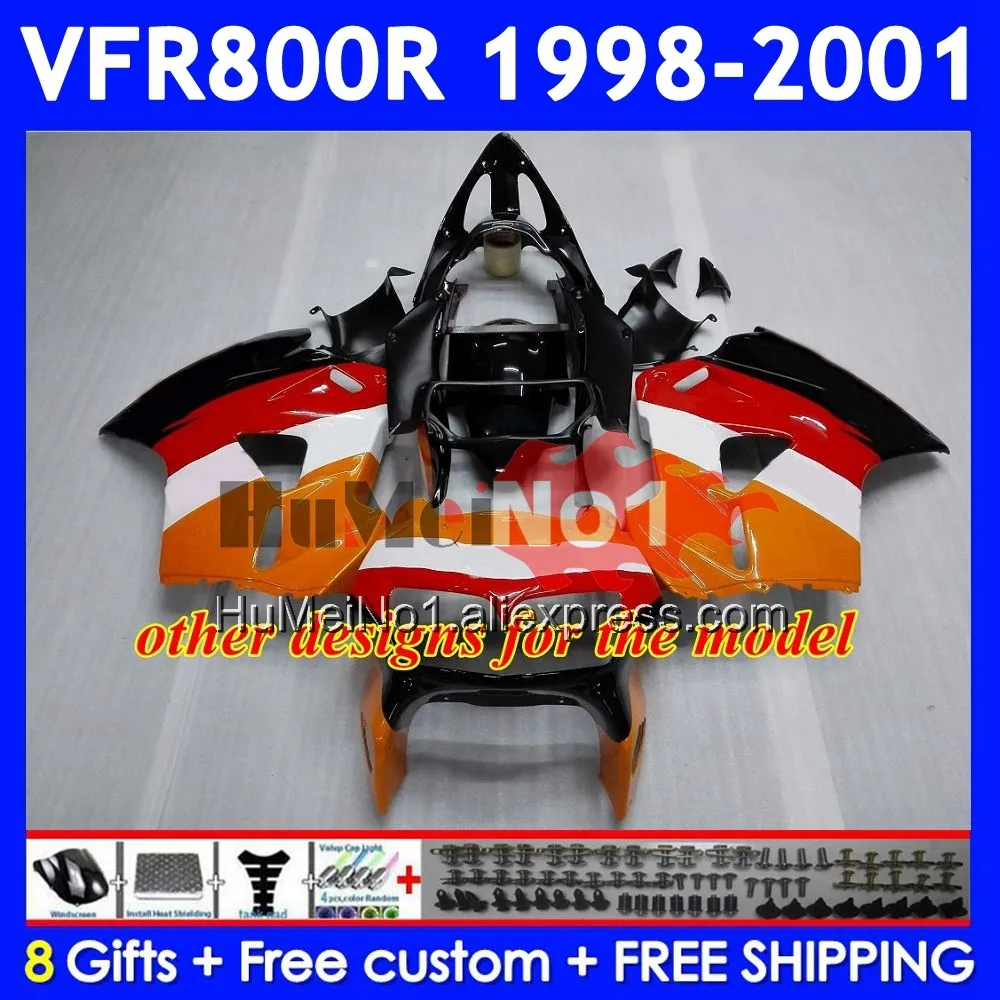 Body For HONDA Interceptor VFR 800RR Blue flames 800 RR CC 52No.42 VFR800 RR 98 99 00 01 VFR800RR 1998 1999 2000 2001 Fairings