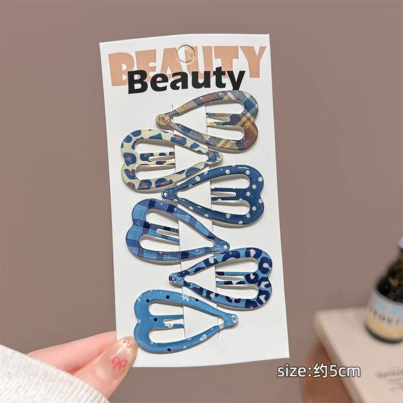 6 Stück Europäische und Amerikanische Niedliche Blaue Leoparden-Haarspangen für Mädchen und Frauen, Koreanische Haaraccessoires – Detail 6