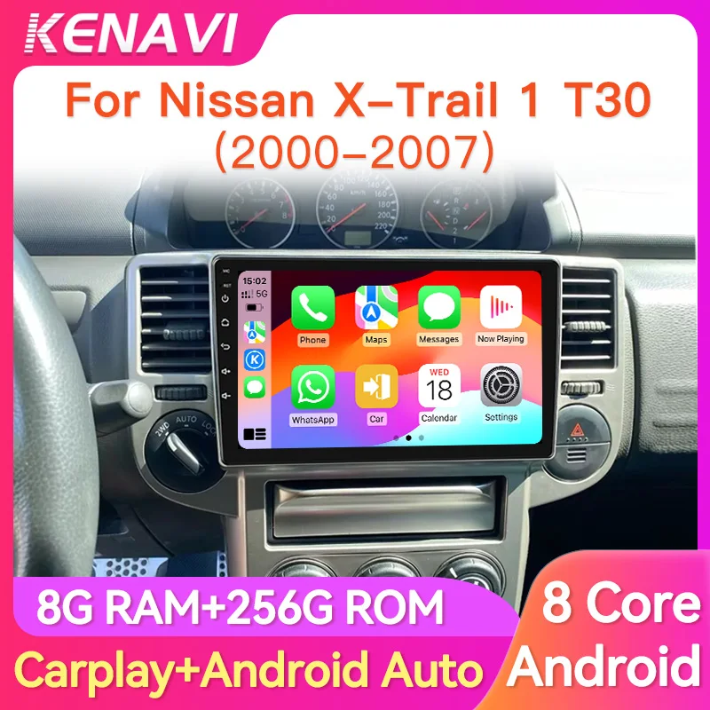 2 Din Car Stereo Radio For Nissan X-trail 1 T30 2000-2007 Center Multimedia Video Player Wireless Carplay Android Auto Head Unit