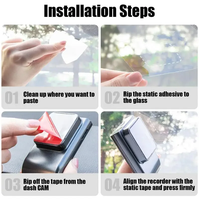 HD Transparent Dash Cam Electrostatic Sticker Windshield Film Heat Resistant No Glue Static Film Sheet for Car DVR Camera gallery 3