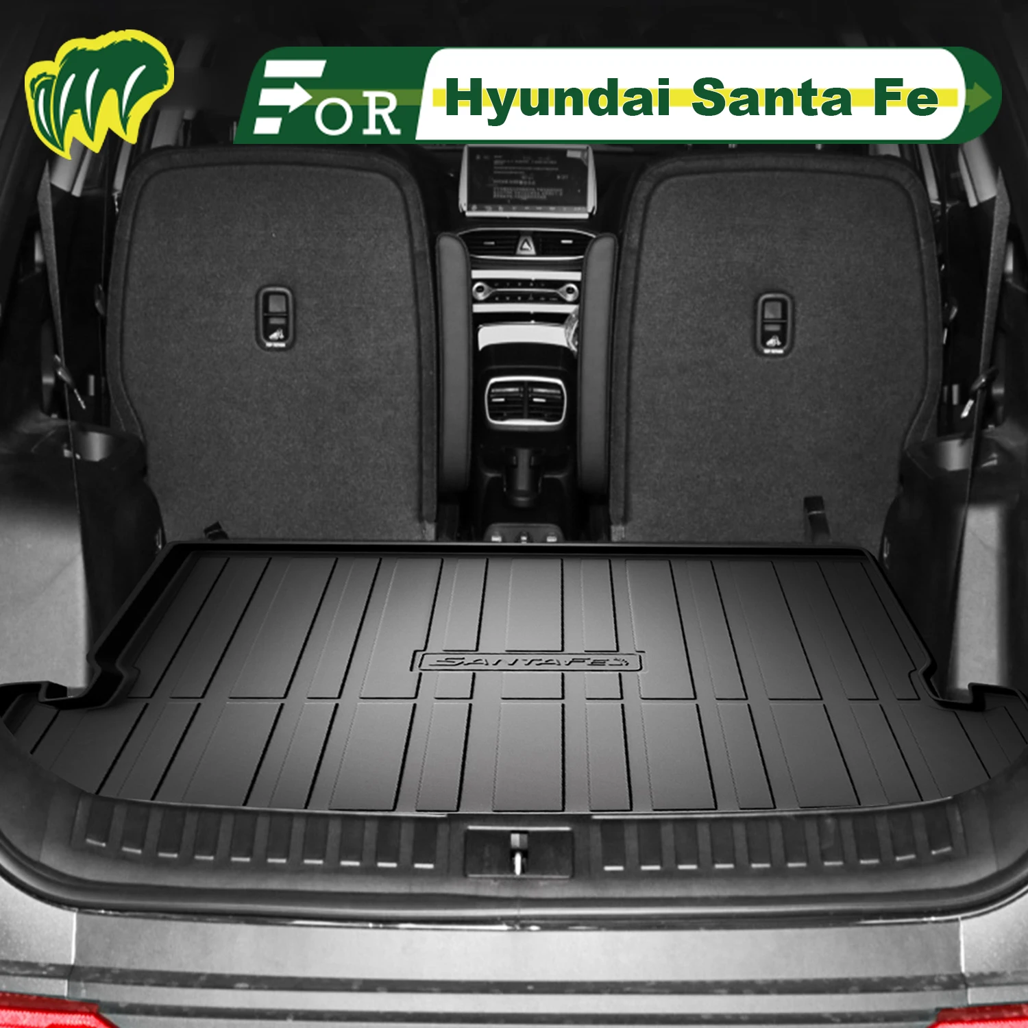 

Для Hyundai Santa Fe 2013-2025 TPE индивидуальный коврик для багажника автомобиля всесезонный коврик для багажника 3D-образный коврик для багажника Защитный коврик для заднего багажника