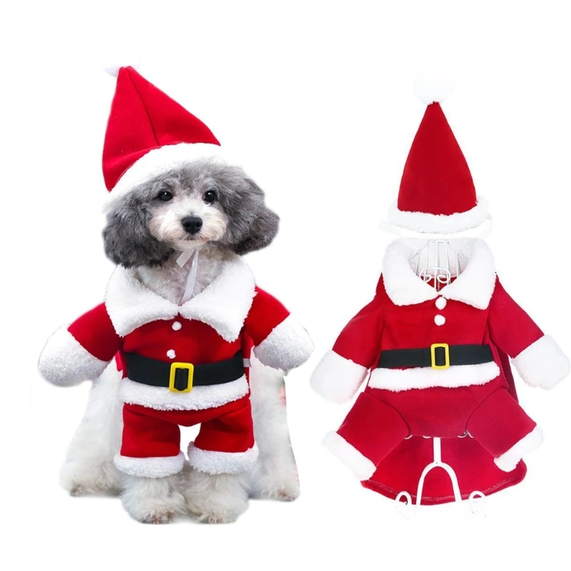 

Christmas Santa Theme Pet Funny Costume Kitten Cosplay Dress Up Clothes for Puppy Kitten Party Accessories