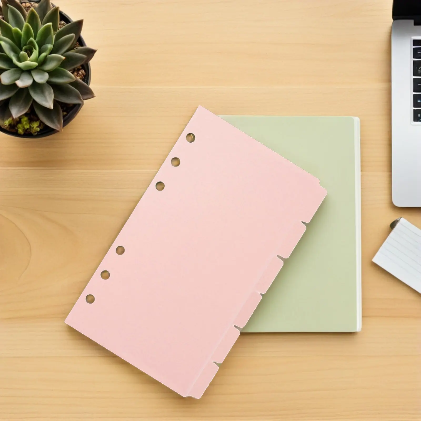 

6 Sheet Set Plastic Tab Dividers for 6 Ring Binder Notebook with Clear Labels Space Saving Design for Students Teachers Office