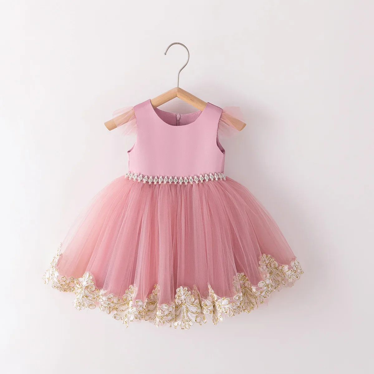 Girls Elegant Dresses + Cape Golden Embroidery Child Ceremonial Party Frocks Baby Princess Gown 1-5 Years