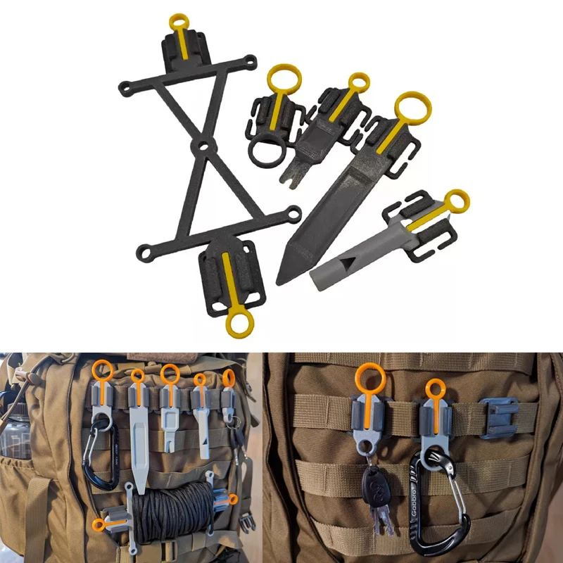 

1PCS Outdoor Tactical MOLLE Quick-Release Tool Backpack-mounted Paracord Organizer & Survival Tool Combo Key Hanger/Tick Remover
