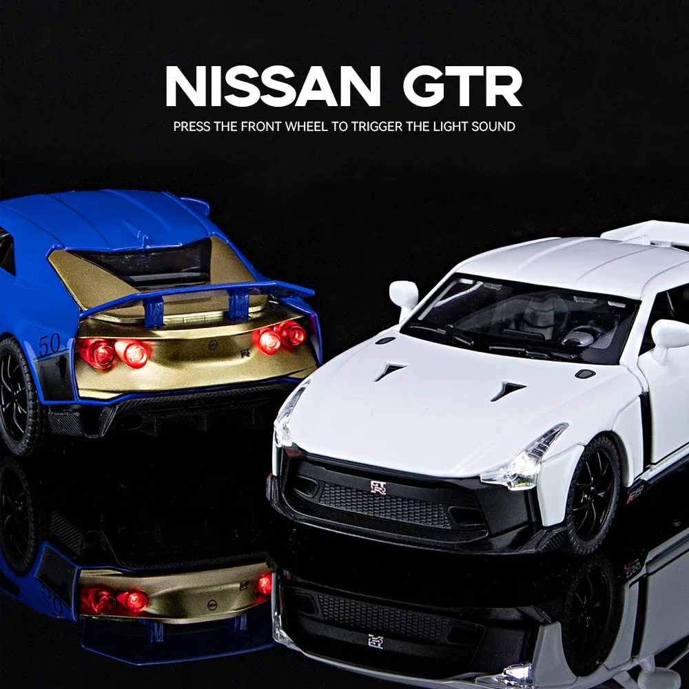 

Масштабная модель автомобиля Nissan GTR50 Ares Supercar 1:32, литая из металла, с функцией отката, звуковыми и световыми эффектами, коллекционная
