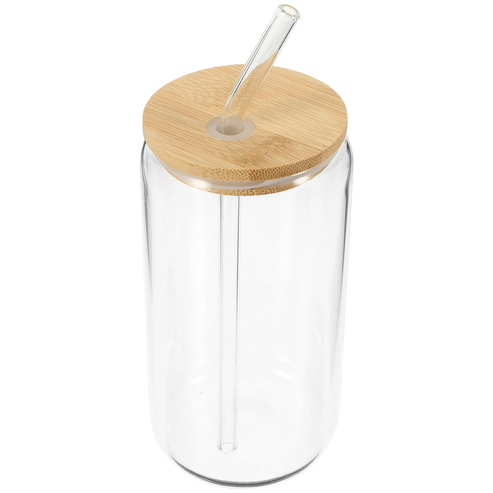 Bamboo Lid Drink Cup Coffee Tumbler Mug with Cups Lids Glass and Straws Mason Jar Drinking Bottle Rubber Travel Class Glasses