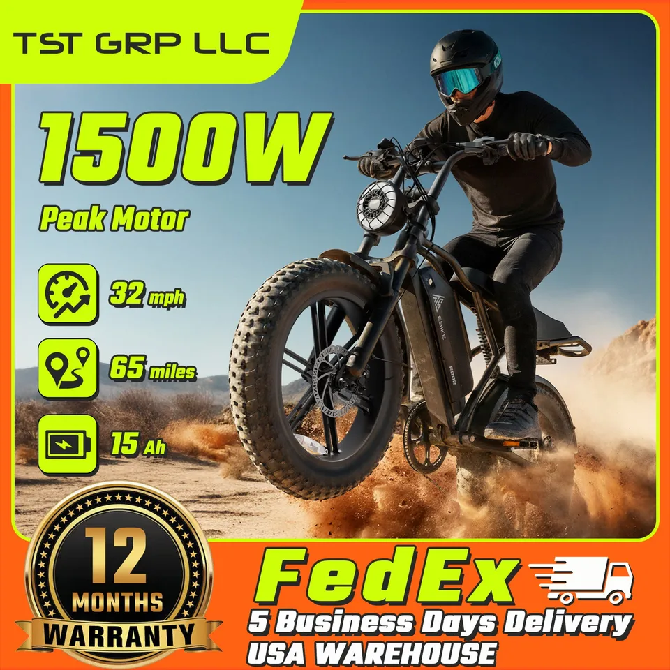 20" FAT TIRE ELECTRIC BIKE FOR ADULTS 1500W PEAK 48V/15AH MOUNTAIN E-BIKE image 2