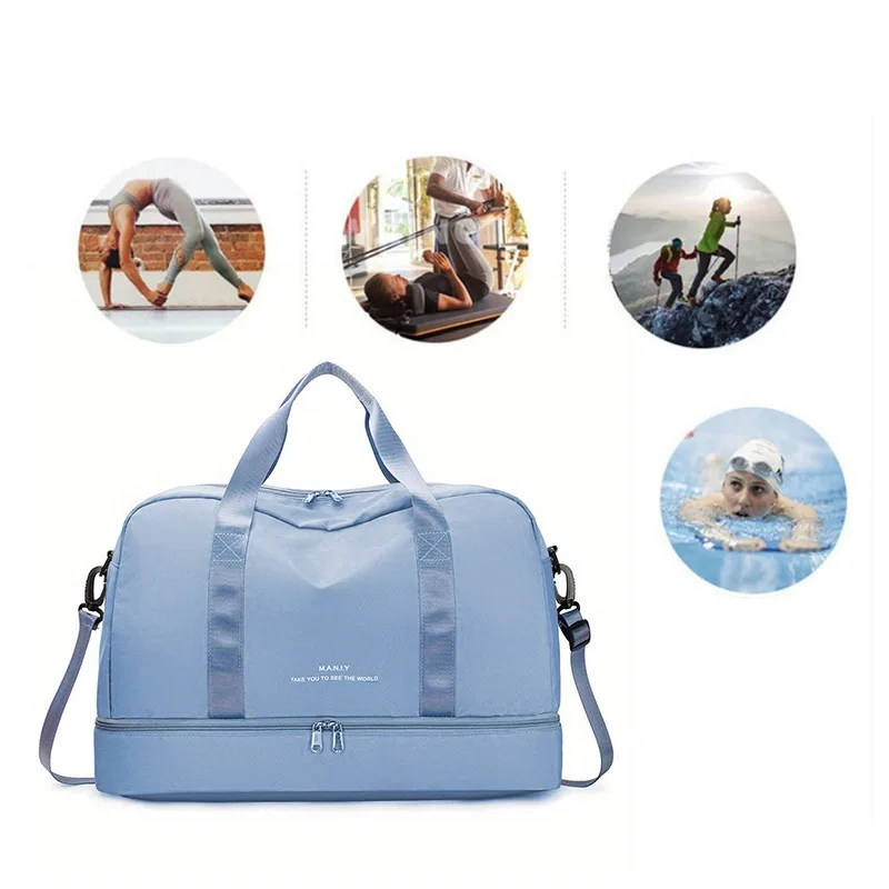 Sports Fitness Bag for Women Large Capacity Dry Wet Separation Leisure Travel Lightweight Hand Luggage Backpack