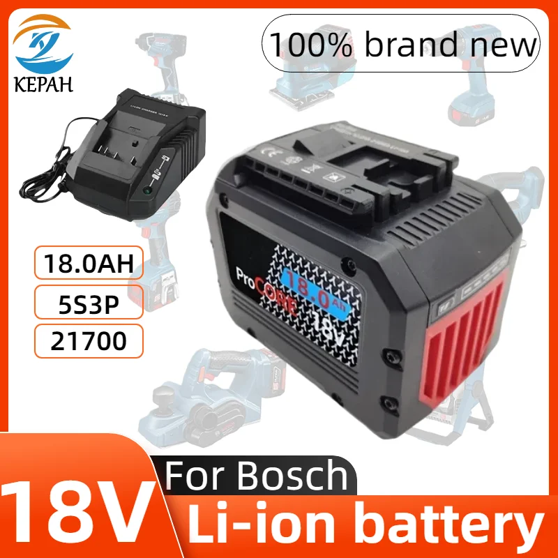 

100% NEW 18v 18Ah ProCORE replacement battery, for Bosch 21700 18V cordless tools BAT609 BAT618 high powe 5C power cell