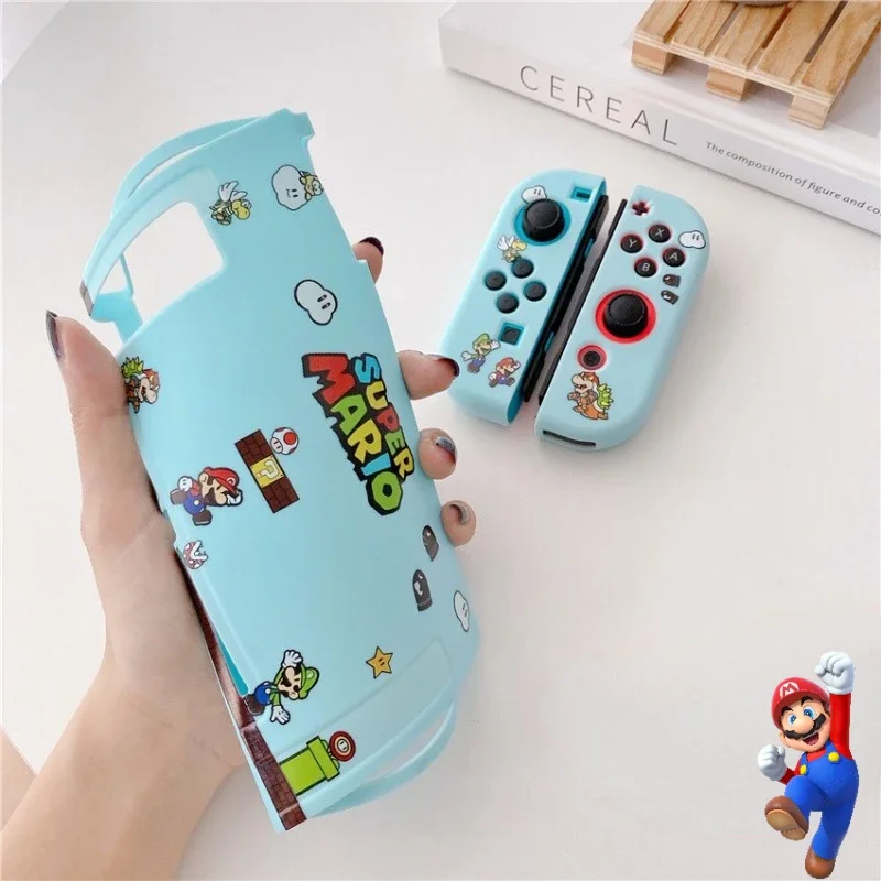 Super Marios Bros Switch Game Console Soft Shell Nintendo Beschermhoes Anime Luigi TPU Soft Shell NS Accessoires Split Shell