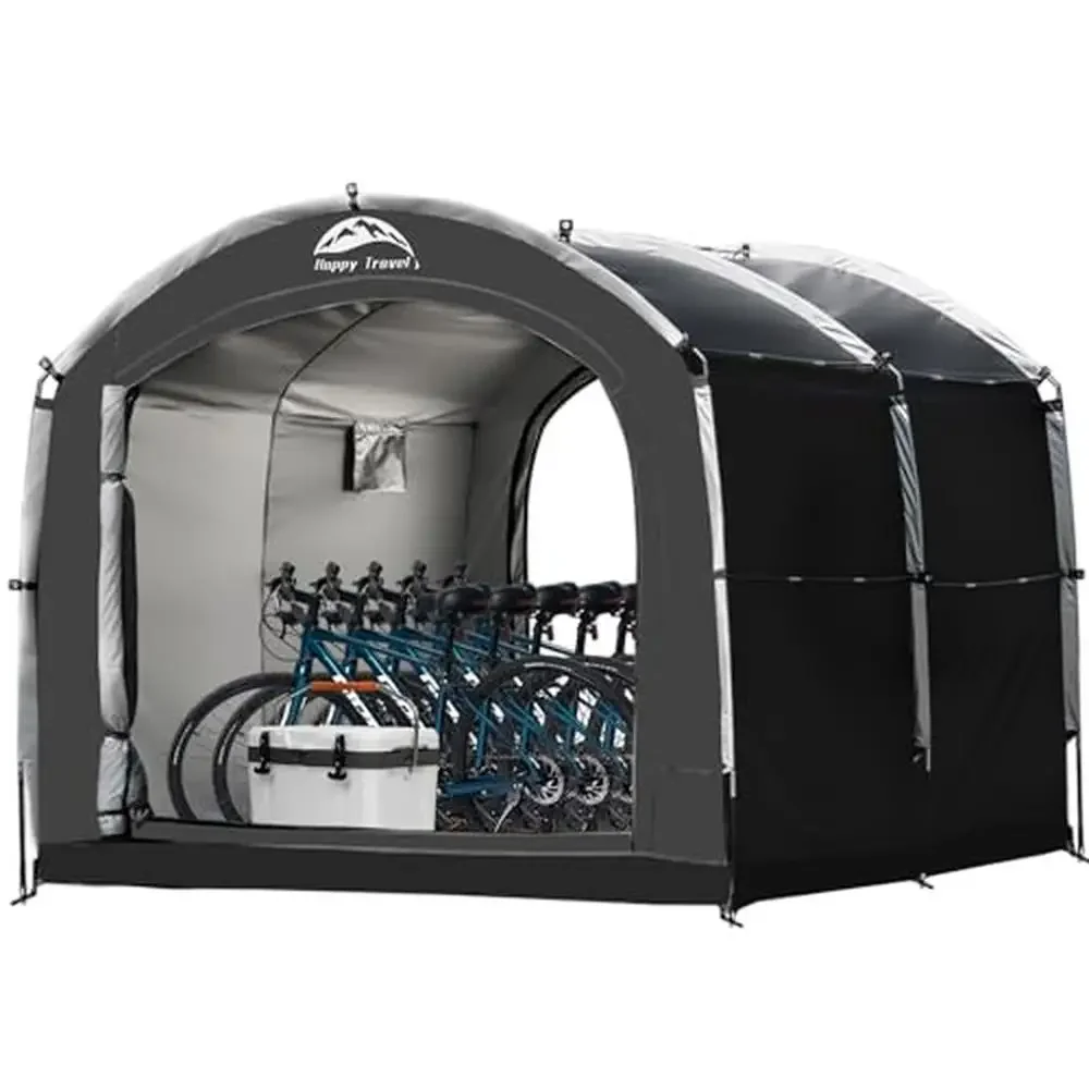 

Outdoor Waterproof Bike Storage Tent Shed Window 2/4/6/8 Bikes Oversized Portable Shelter UV Protected Lightweight Bike Covers