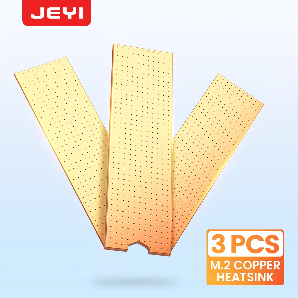 JEYI Copper M.2 2280 NVMe HeatSink with Nano Thermal Pads,Pure Copper SSD Cooler Solid State Disk Radiator for Laptop Desktop