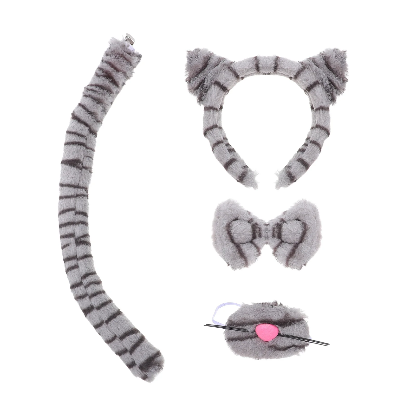 1Set Katze Druck Tier Stirnband Kinder Kostüm Halloween Party Karneval Ohren Stirnband Cosplay Katze Ohren Kopfbedeckungen Set