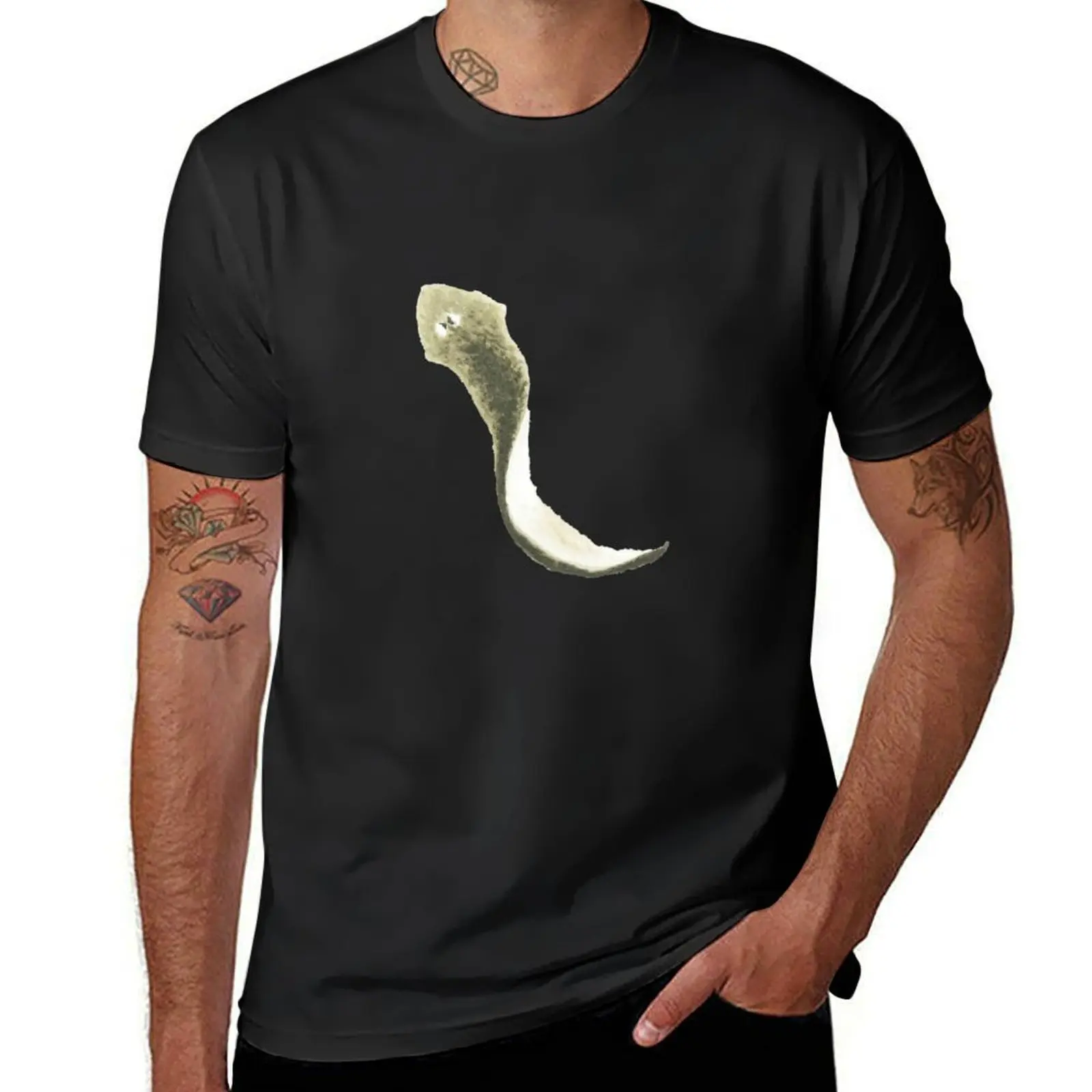 Aquarell Flatworm T-Shirt Sport fans plus Größen Sommer Top lustige T-Shirts für Männer