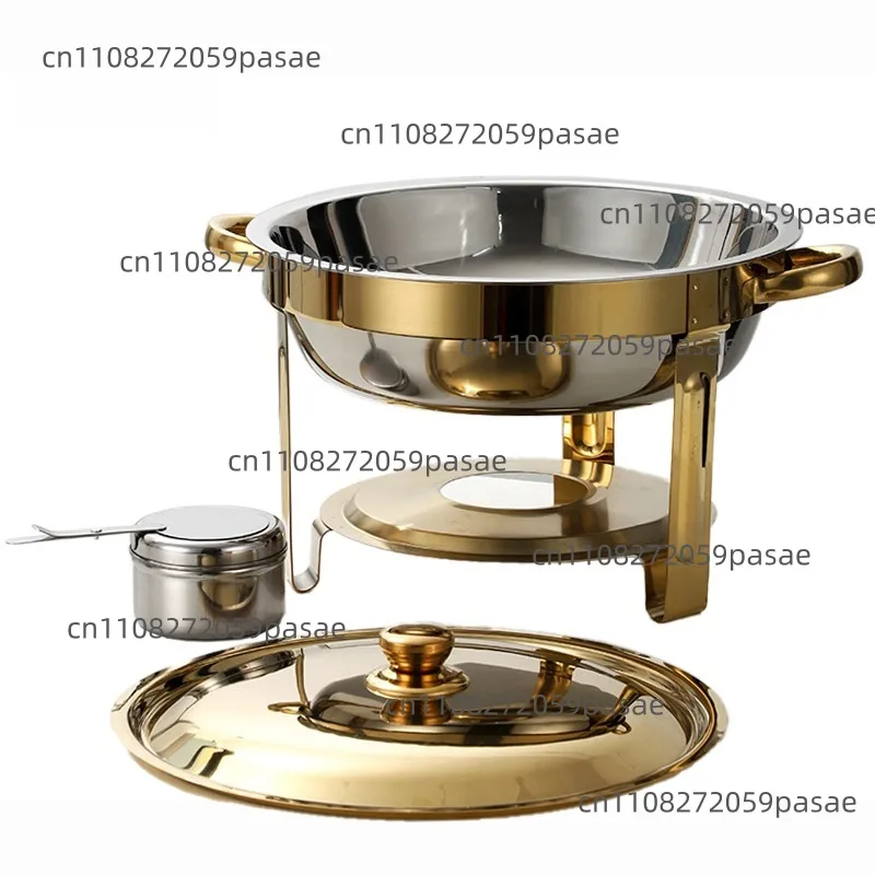 Stainless Steel Cooking Tableware Warmer Self-Service Hot Pot Stove Glass Lid for Hotel Restaurant Party