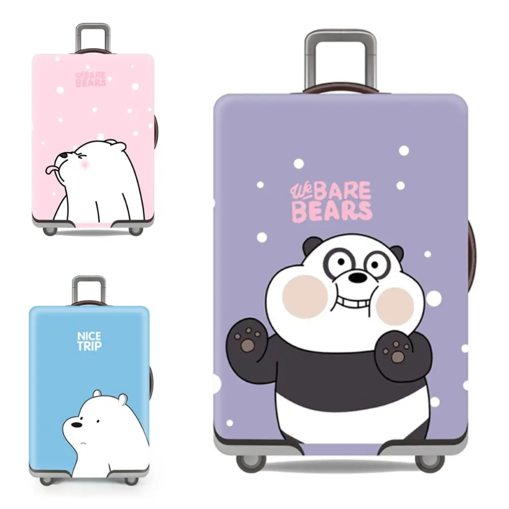 Cartoon Bear Luggage Protective Cover High Elasticity Painting Pattern Trolley Suitcase Dust Sleeves Dacron Travel Accessories