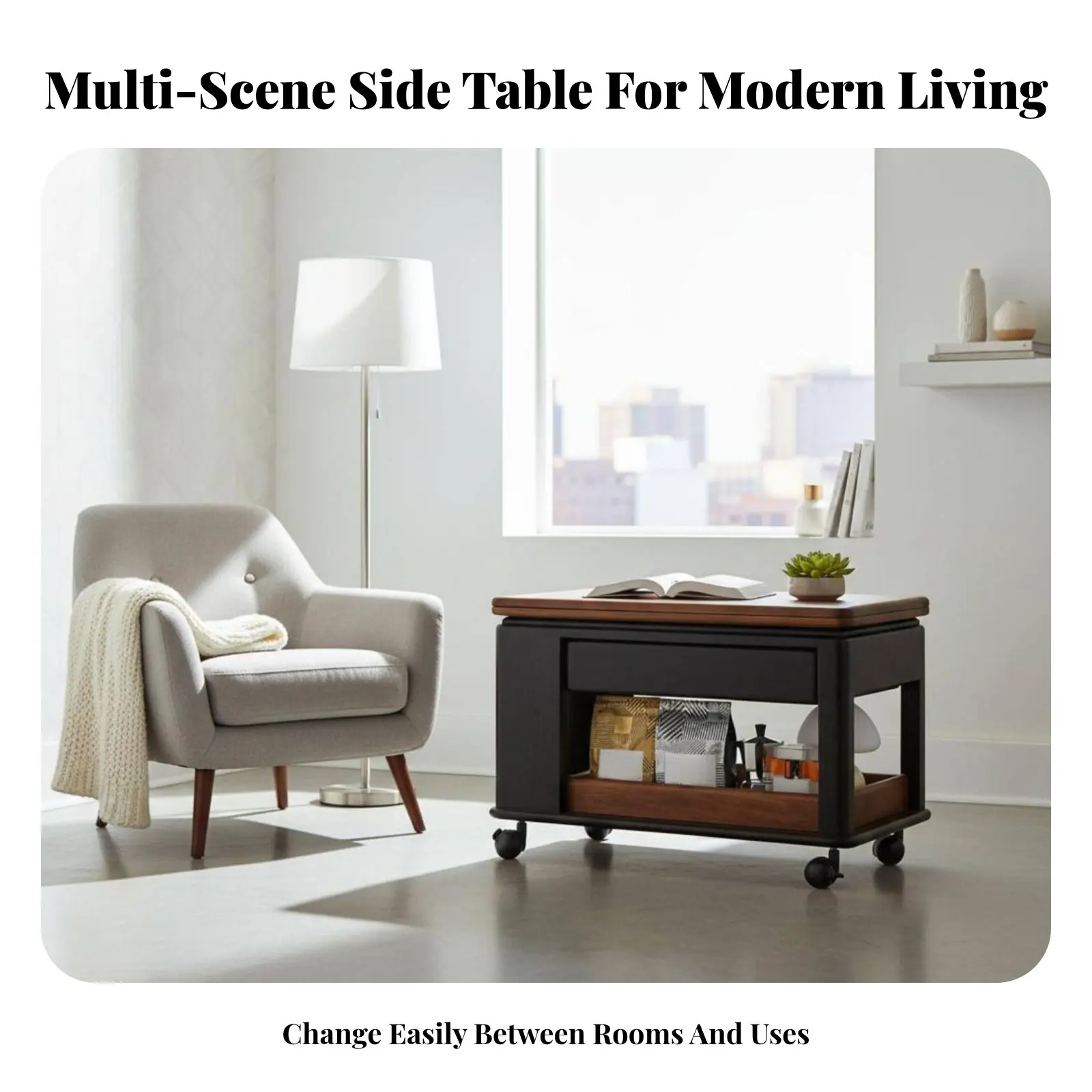 

Двухуровневая передвижная тележка для чая, экономящая пространство, многофункциональная мобильная тележка на колесиках для дома и кухни