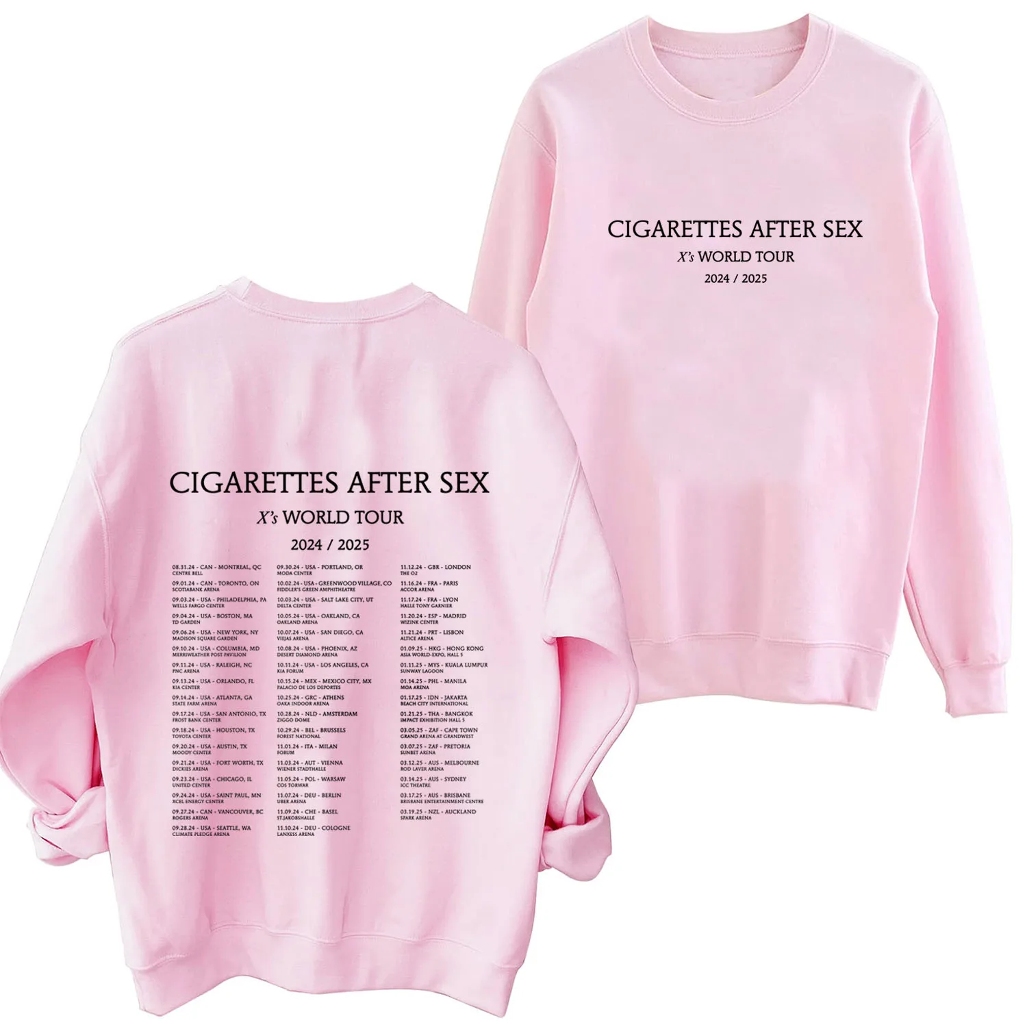 Cigarettes After Sex O-Neck Hoodie X\'s World Tour 2024/2025 Casual Autumn Sweatshirt Printing Music Fans Gift Long Sleeve Unisex