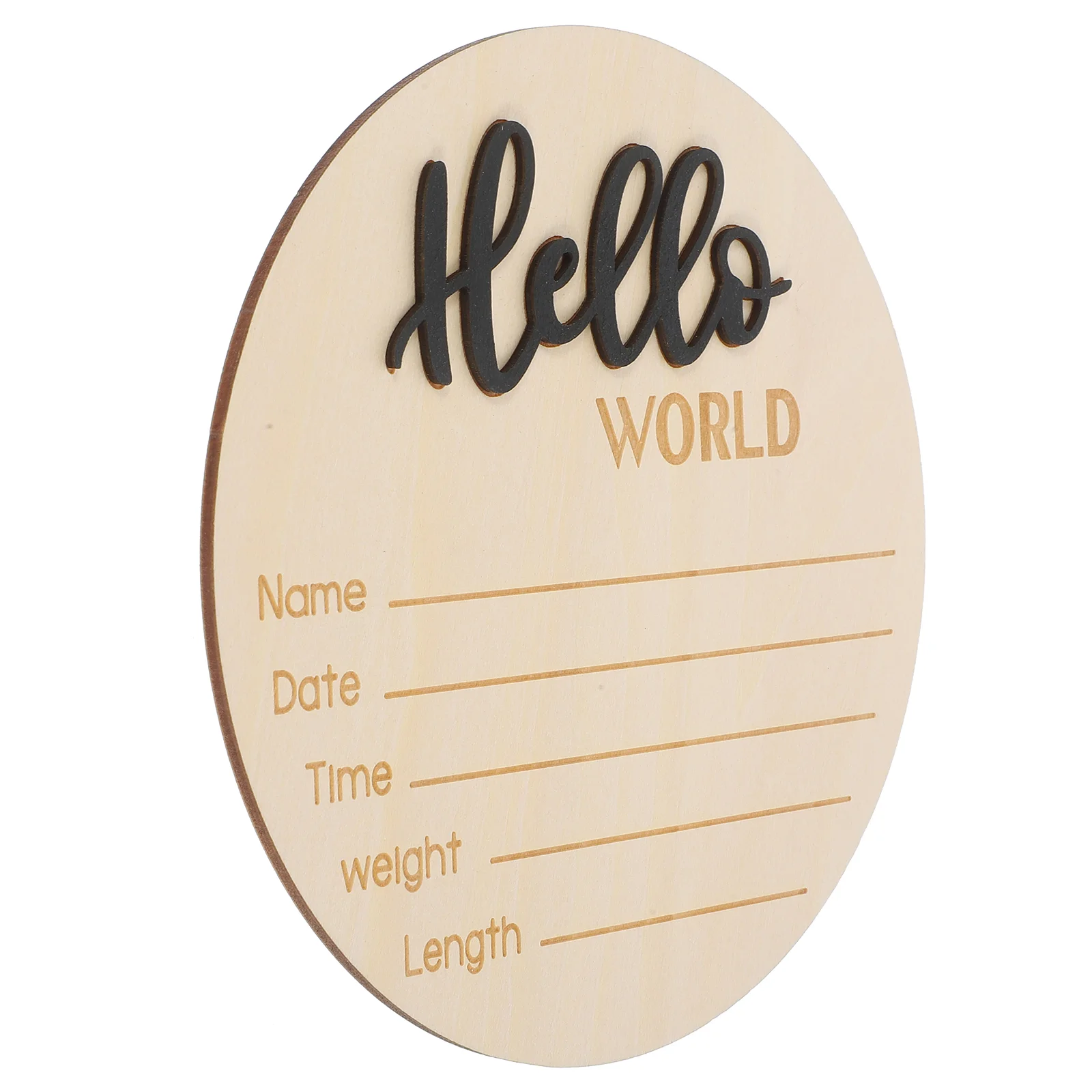 Baby Birth Sign Card Announcement Round Signs for Newborn Name Welcome Photography Prop Wooden Craft Pendant