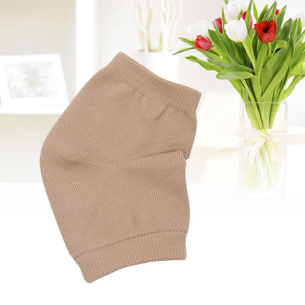 Sebs Nylon Gel Heel Sleeves Moisturizing Anti-Slip Raised Dot Design for Cracked Feet Heel Pain Relief Breathable Open Toe Socks