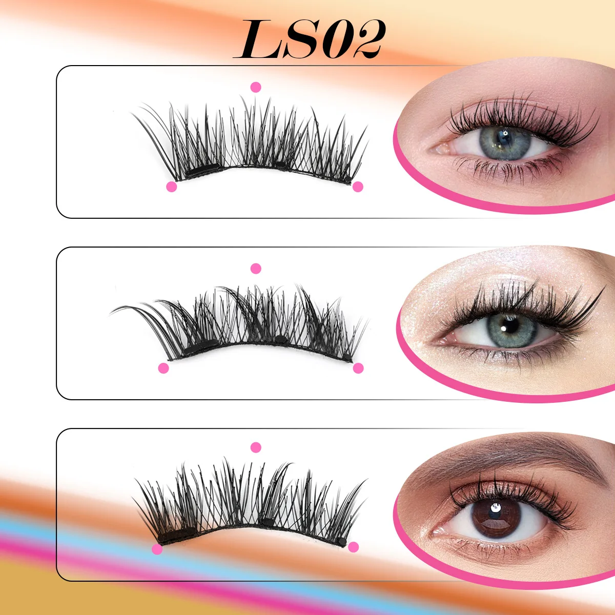 Magnetic Eyelash 3 Pairs Set Reusable Magnetic Eyelashes Natural Looking Easy To Apply False Lashes Kit