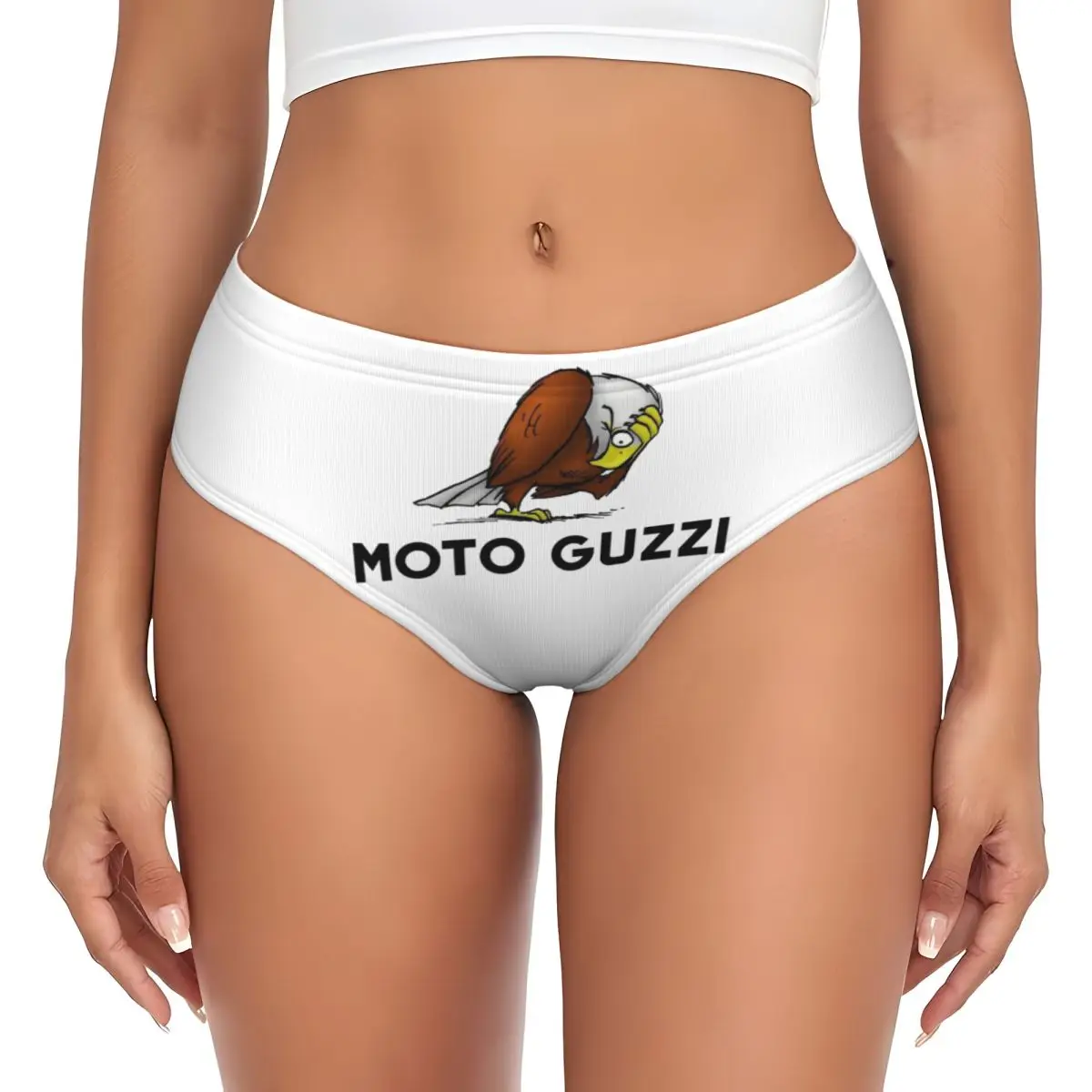 

Custom Womens Moto Guzzi Logo Brief Panties Female Stretch Underwear Underpants