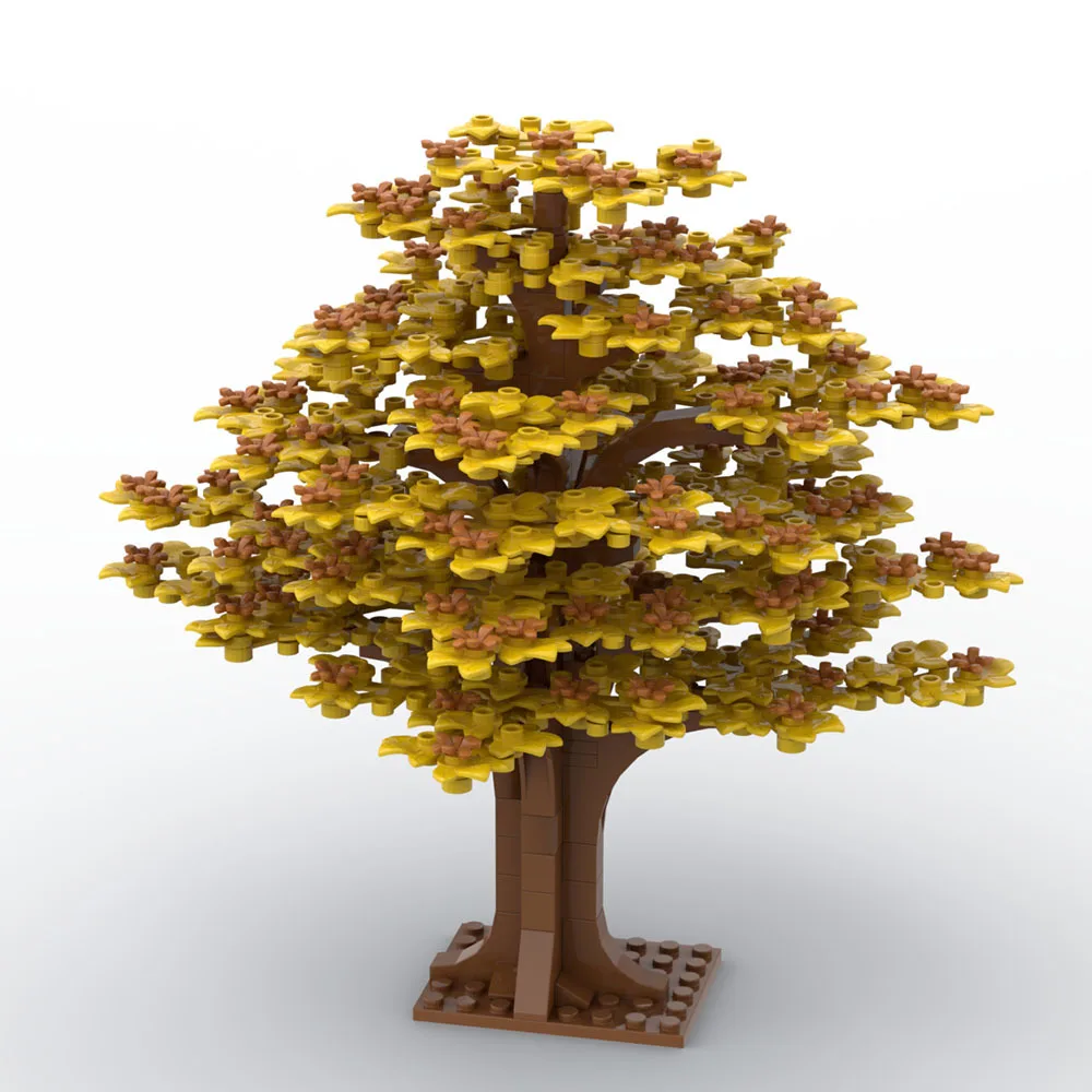 Grandi blocchi di costruzione dell'albero Fai da te Albero antico Scena del giardino Vista stradale Architettura botanica Regalo di mattoni di paesaggio dettagliati