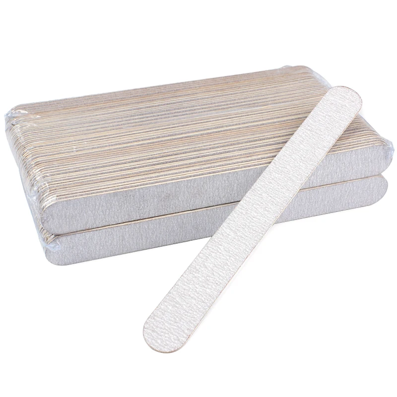 

100Pcs Wood Nail Files 100/180 Grit Double Sided 180/240 Grit Grey Staight Sticks Wooden Manicure Pedicure Tool Grinding Files