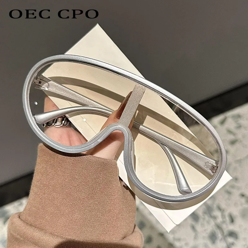 Oversize One Piece Sunglasses Women Men New Luxury Square Sun Glasses Female Trendy Large Frame Outdoor Shades UV400 Eyewear