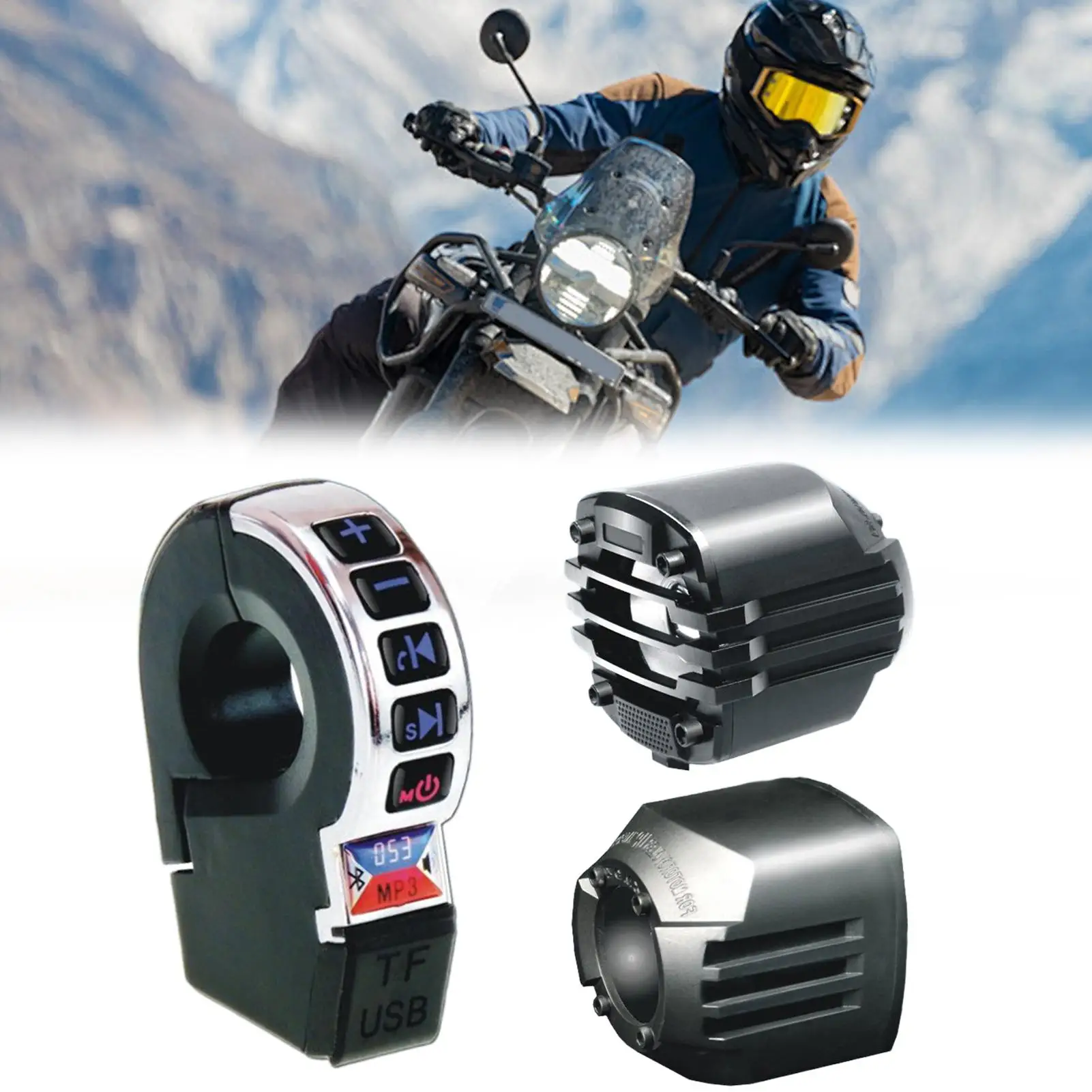 

Motorcycle Speakers Wireless Amplifier With Phone Charging Waterproof Motorcycle Handlebar Speakers For Scooter Bicycle Car