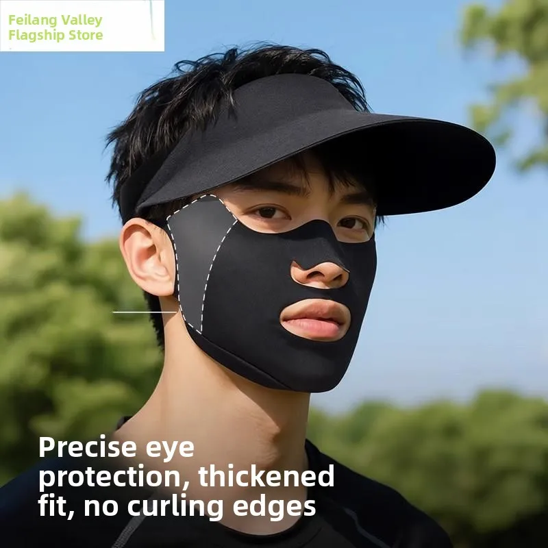 

Men's Summer Outdoor Fishing Cycling Running Special Mouth Nose Easy Breath Ice Silk Mask Sun Protection Face Cover Normal Size