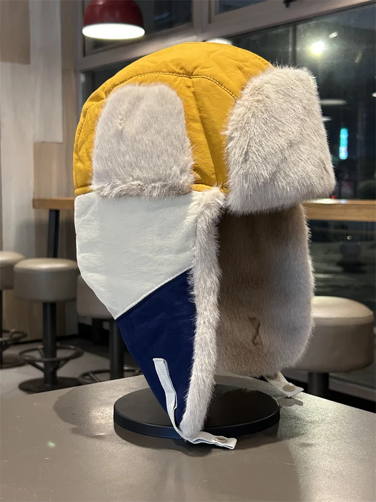 冬用フリース裏地付き雷峰帽子、男性と女性用、屋外用暖かい耳保護帽子、厚みのある防寒パイロットハット