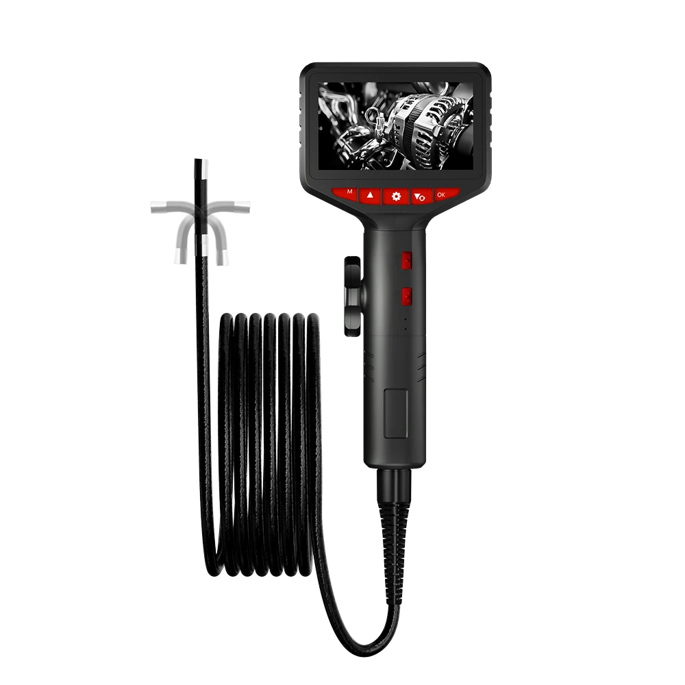 Шарнирный бороскоп WDLUCKY LP505 с объективом 5,5 мм, 1080P, 4,3 дюйма, IPS-экран, 6 светодиодов, двусторонний, 360 °, рулевой эндоскоп, камера, автомобили