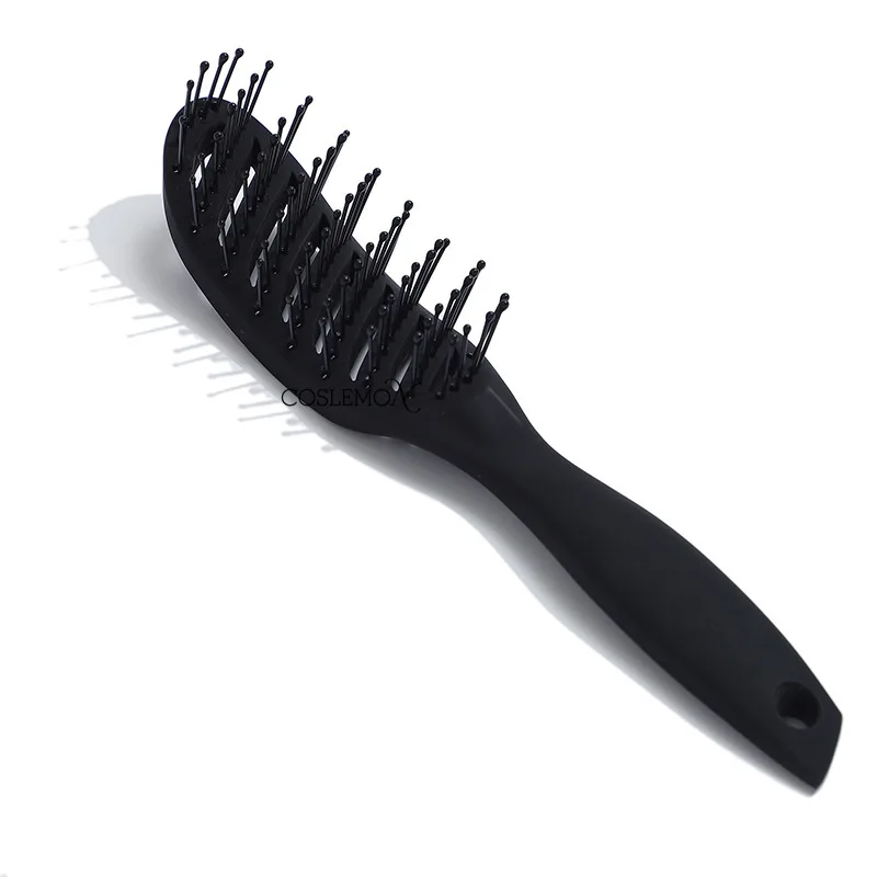 Hair Comb Salon Anti-static Heat Curved Vent Hair Scalp Massage Airbag Rubber Styling Tools Elastic Black Barber Accessories image 3