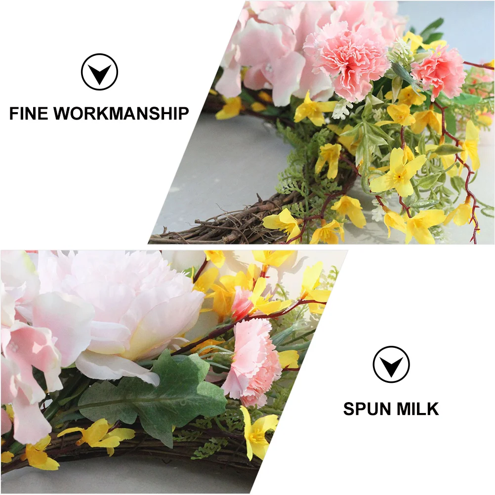 

Artificial Carnation Wreath Realistic Garland Thanksgiving Pendant Home Decor Eternal Love Symbolic Gift Winter Jasmine Wreath