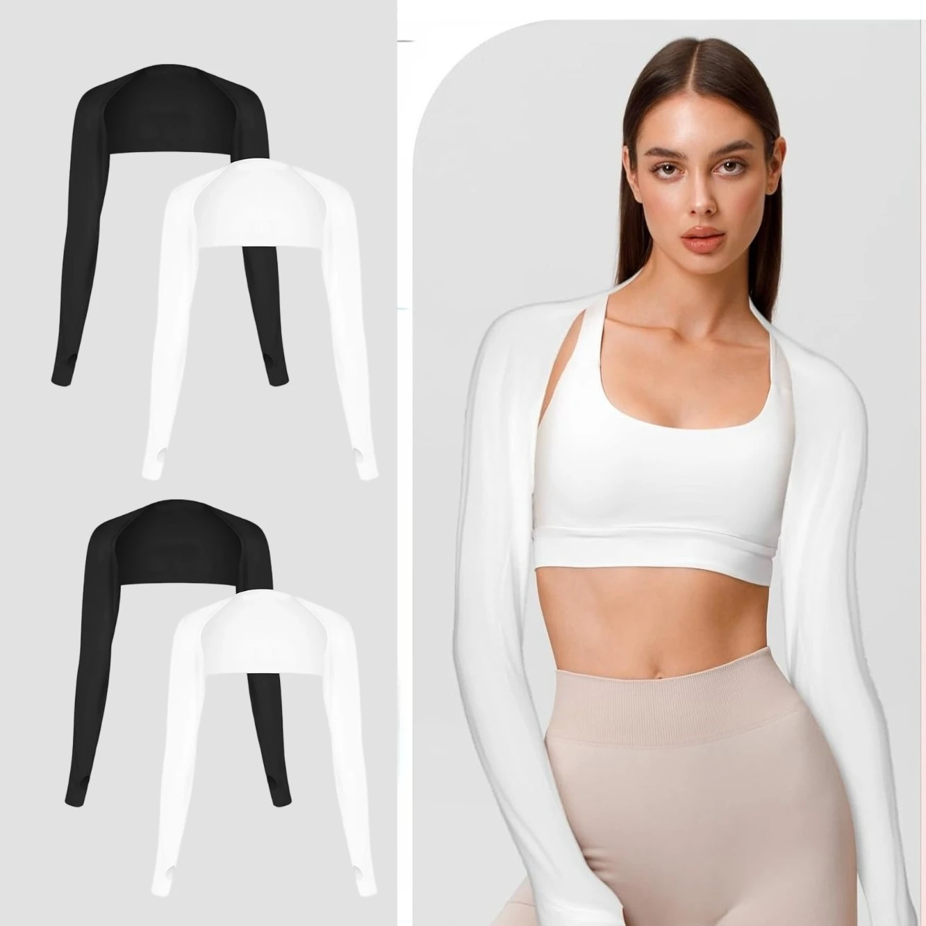 1/2pcs Cooling Sun Sleeves, UPF 50+ Arm Covers, Ice Silk Fabric with Shawl Cuff Design for Running, Cycling, Outdoor Protection
