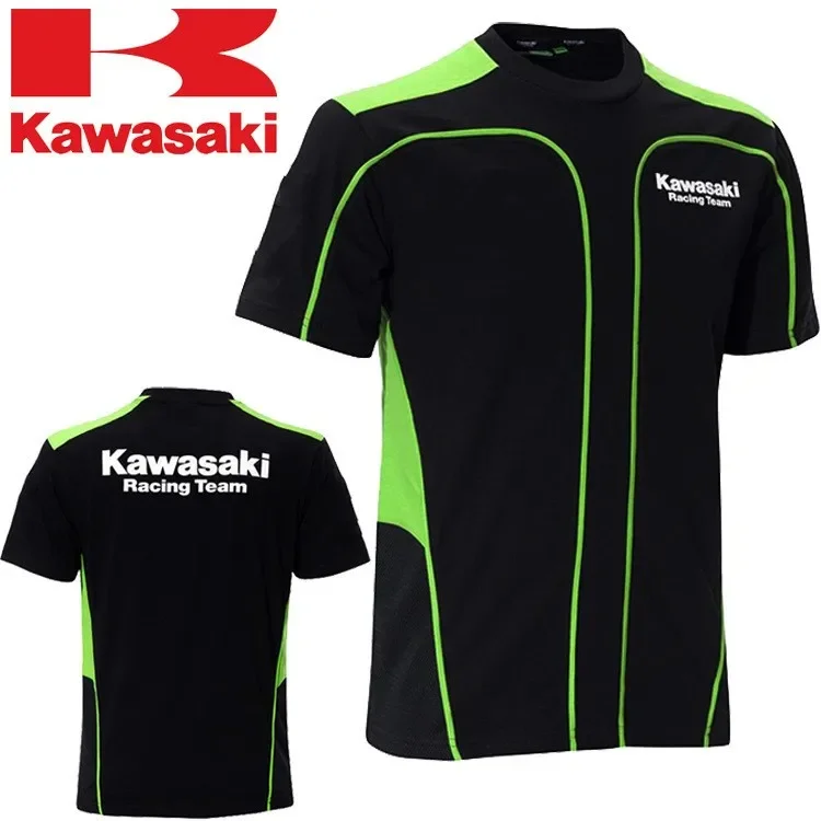 

2024 Summer Boy Kawasaki Racing Suit Men 3D Printed T-Shirt Kawasaki Motorcycle Riding Suit KID/Adult Quick Drying Training Suit