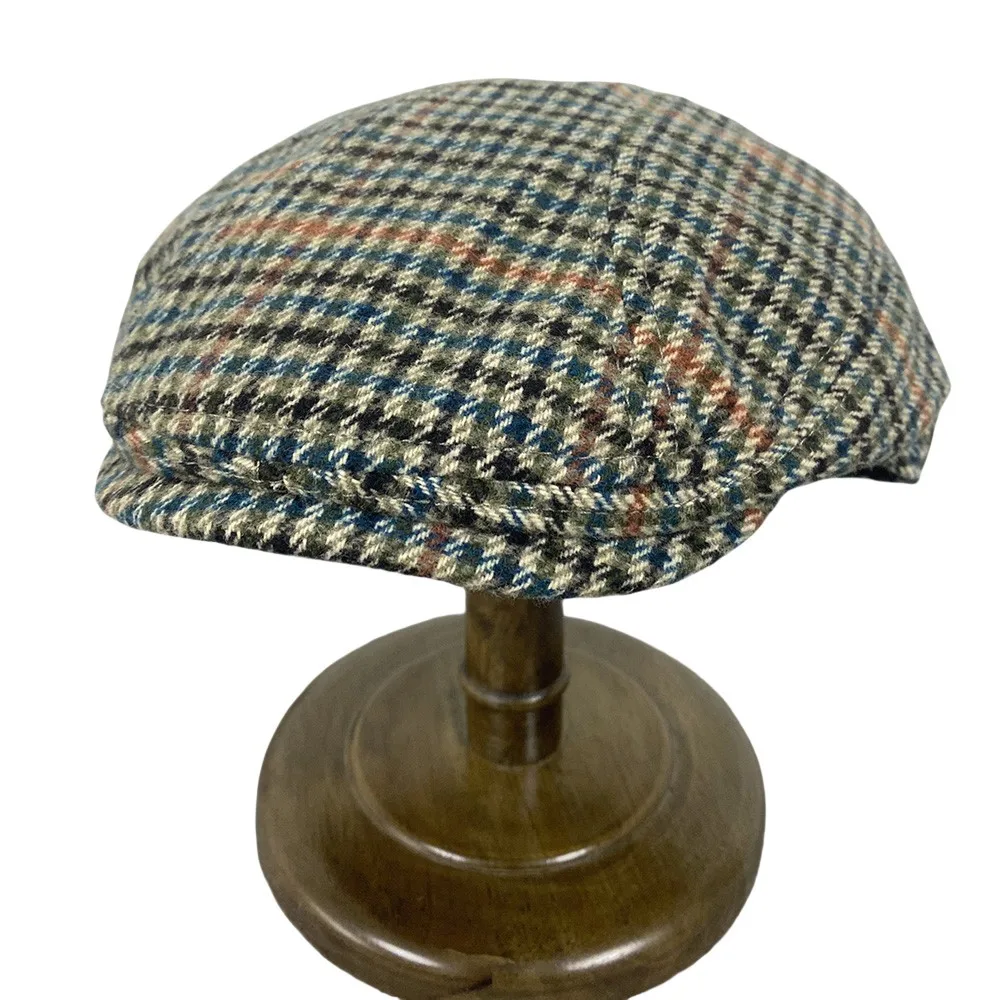 Unisex Duckbill Caps Spring/Autumn Vintage British Houndstooth Check Forward-Style Berets Fashionable Versatile Artist's Hats