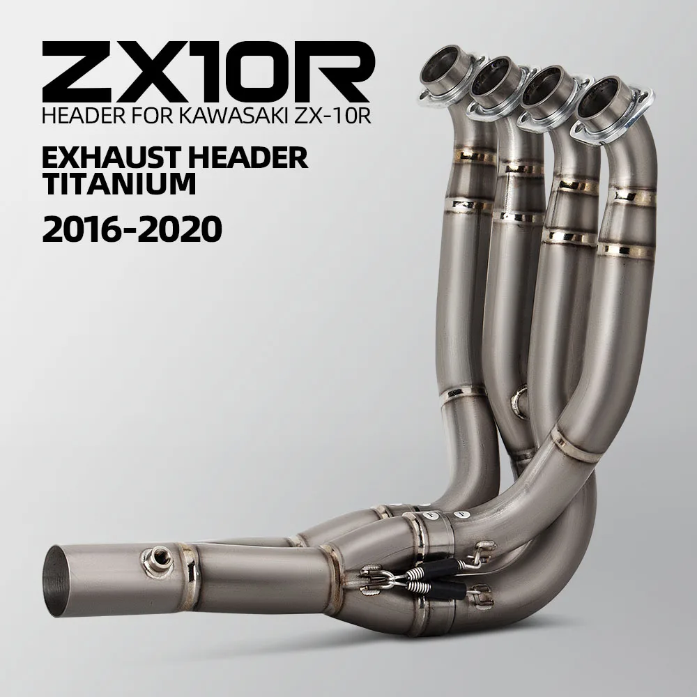 

For Kawasaki ZX10R ZX-10R 2016-2020 Motorcycle Exhaust Manifold Titanium Front Link Pipe Kit Compatible Original Escape Muffler