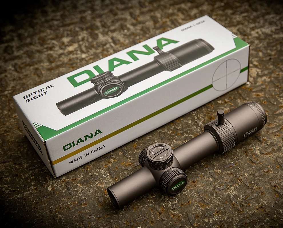 DIANA 1-6x24 Zielfernrohr Dünnwandiges Weitwinkel-Kreuzoptik-Kollimator Jagdzielfernrohr in Brauner Farbe – Detail 12
