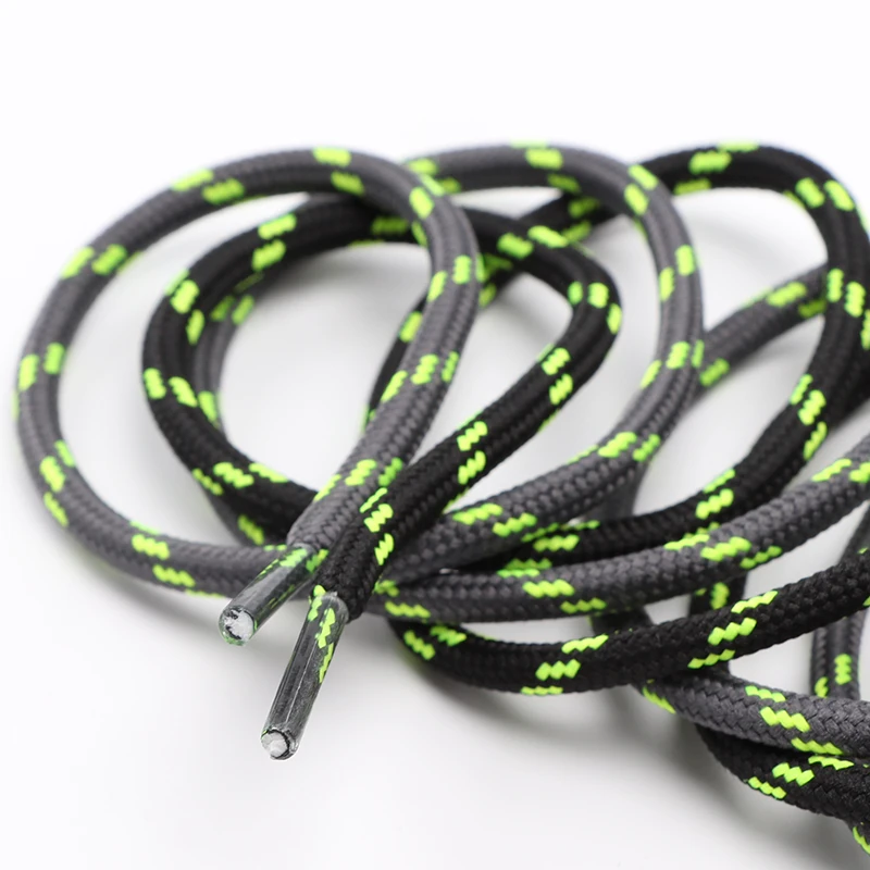 1 Pair Round Shoelaces Fashion Boots Hiking Shoelaces Flower Dots Solid Laces Matching Sports Shoes Tooling Polyester Shoe Lace