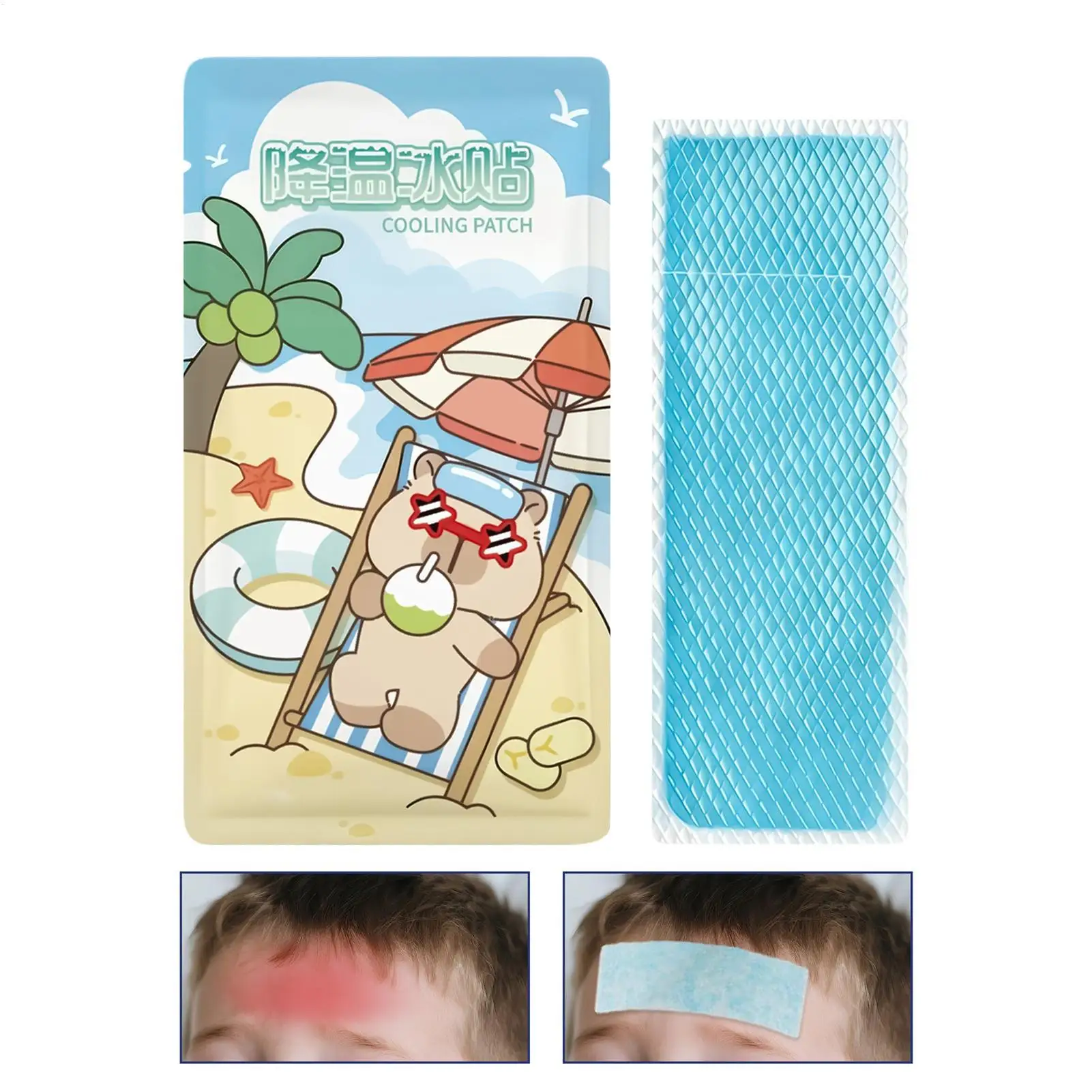 Cooling Gel Patch Preventing Heatstroke Long Lasting Disposable Cooling Sticker For Outdoor Summer Heat Relief