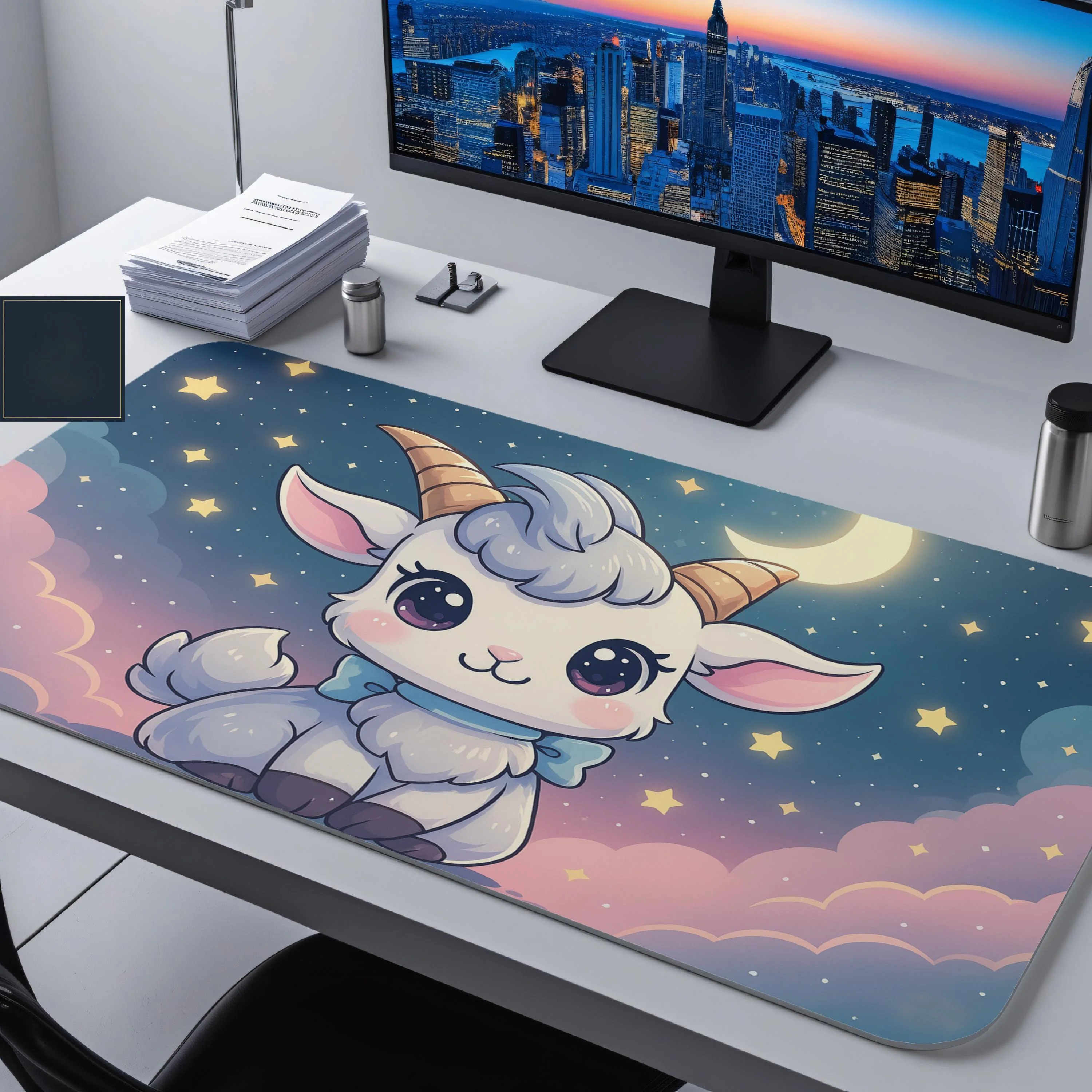 Niedliche Schreibtischunterlage für Ziegenspiele, rutschfestes und wasserdichtes Mauspad, minimalistische Bürodekorationsmatte, ein perfektes Geschenk für Freunde.