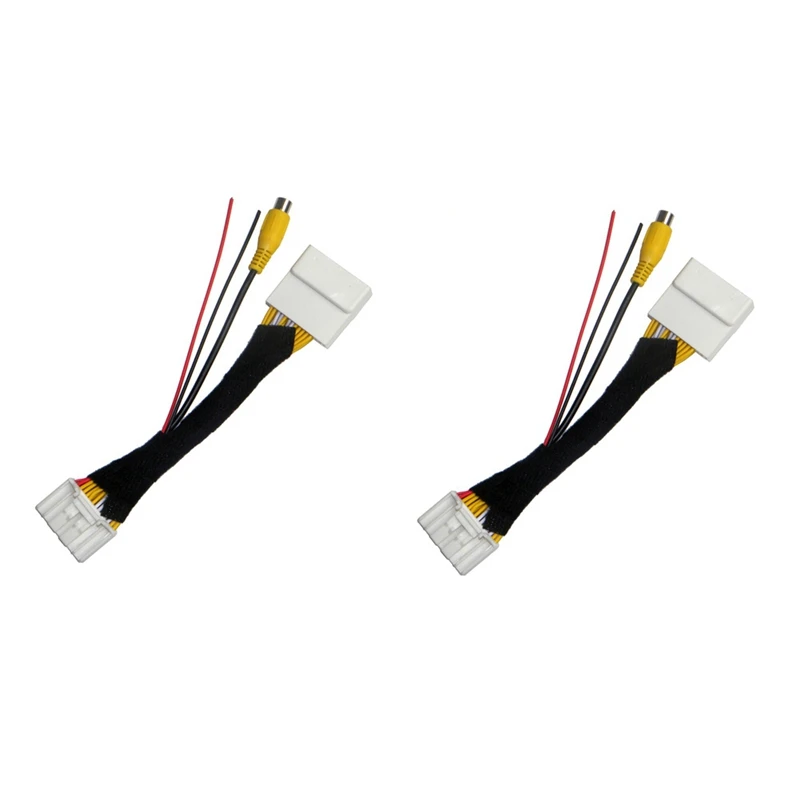 2PCS 28 Pin Car RCA Video Reverse Camera Convert Cable Adapter For Mazda 2 3 6 CX-5 Demio Axela Roadster MX-5 Miata