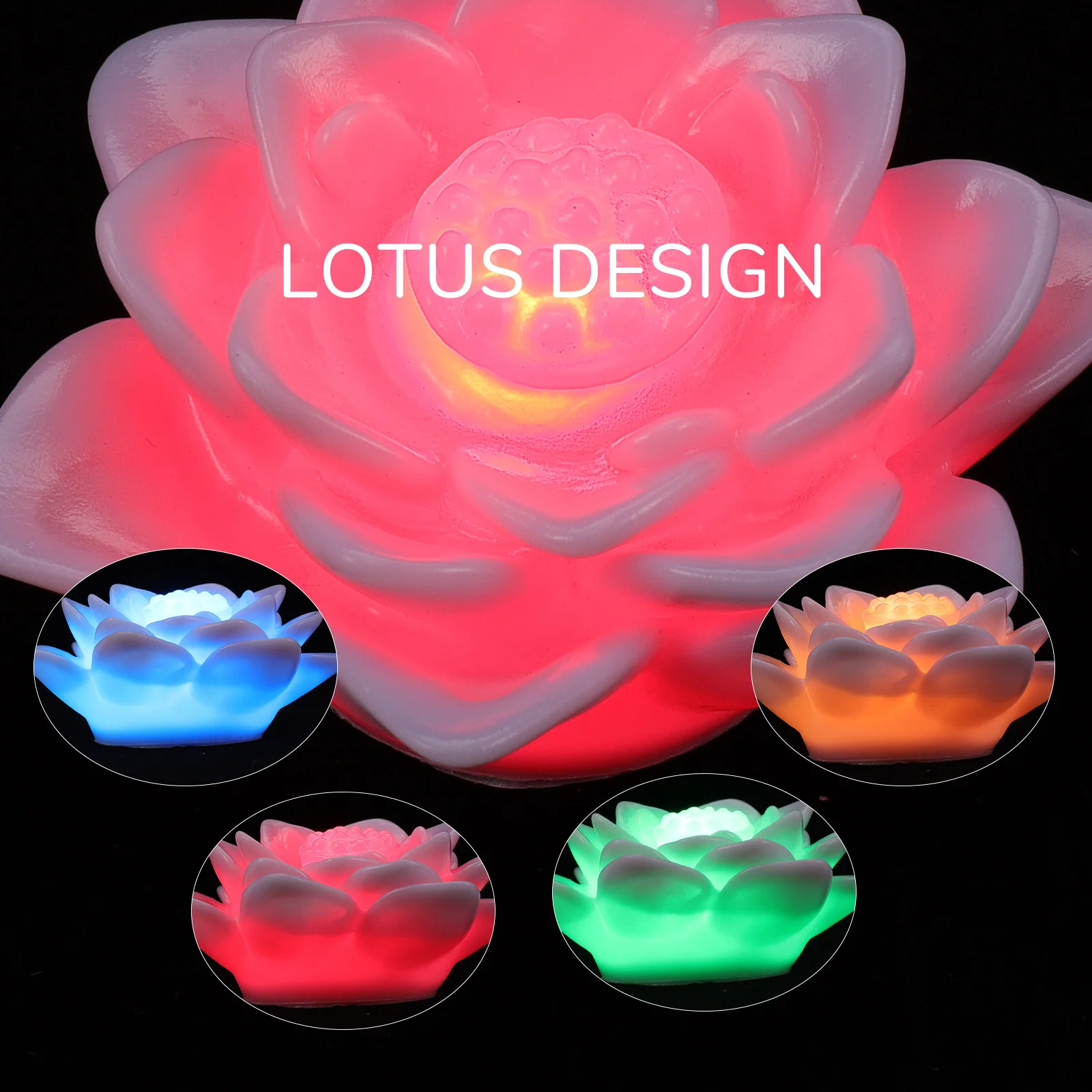 Lotus Night Light Led Color Changing Vinyl Waterproof For Bedroom Wedding Party Bar Decor Lamp