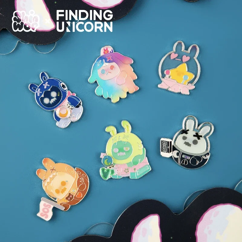 Finding Unicorn ShinWoo The Lonely Moon Series Badge Blind Box Anime Figure Guess Bag Toys Ornaments Decor Dolls Model Girl Gift