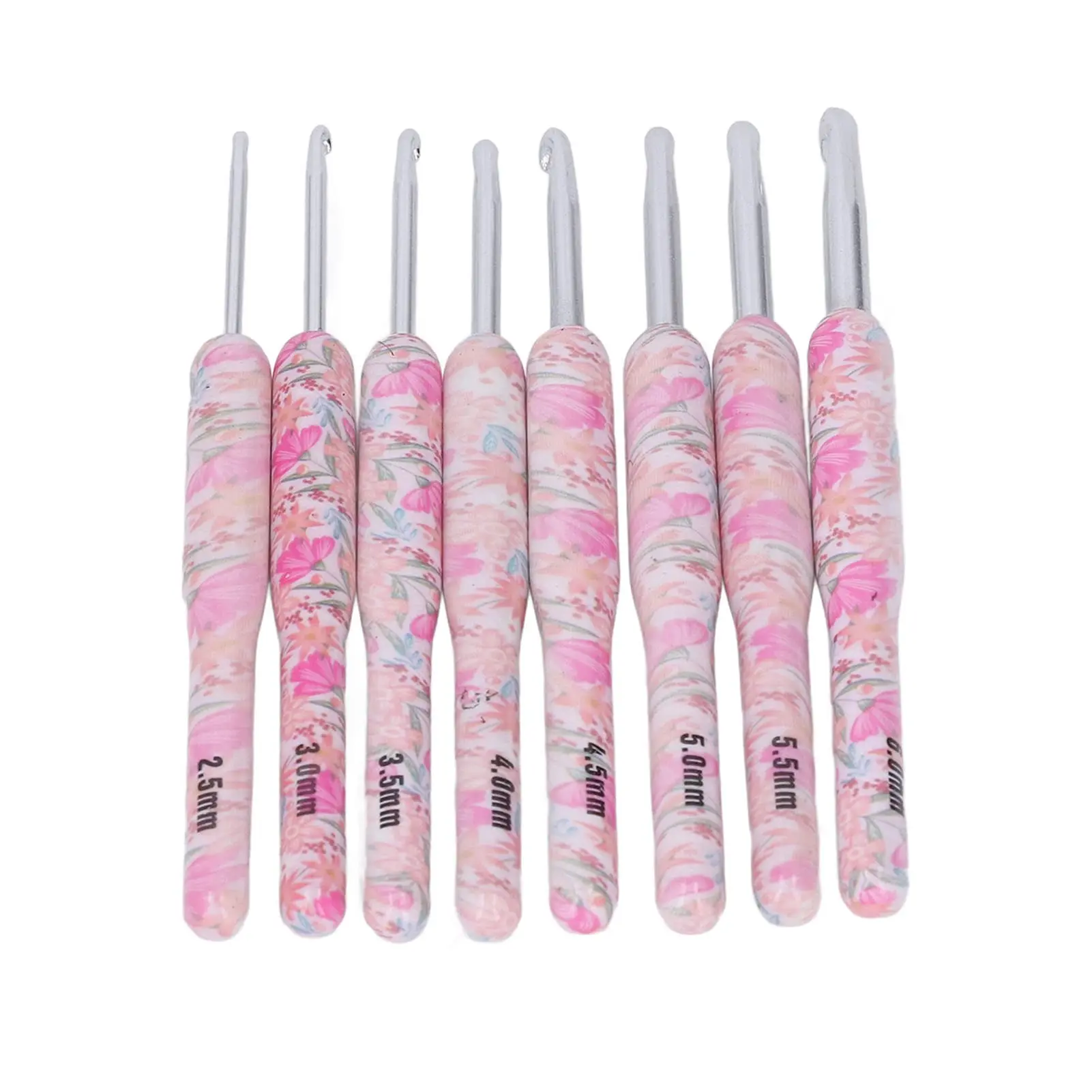 8-teiliges Häkelnadel-Set 2,5-6,0 mm, ergonomische Häkelnadeln mit weichem Griff, Garnstricknadeln für Häkelliebhaber, Geschenk